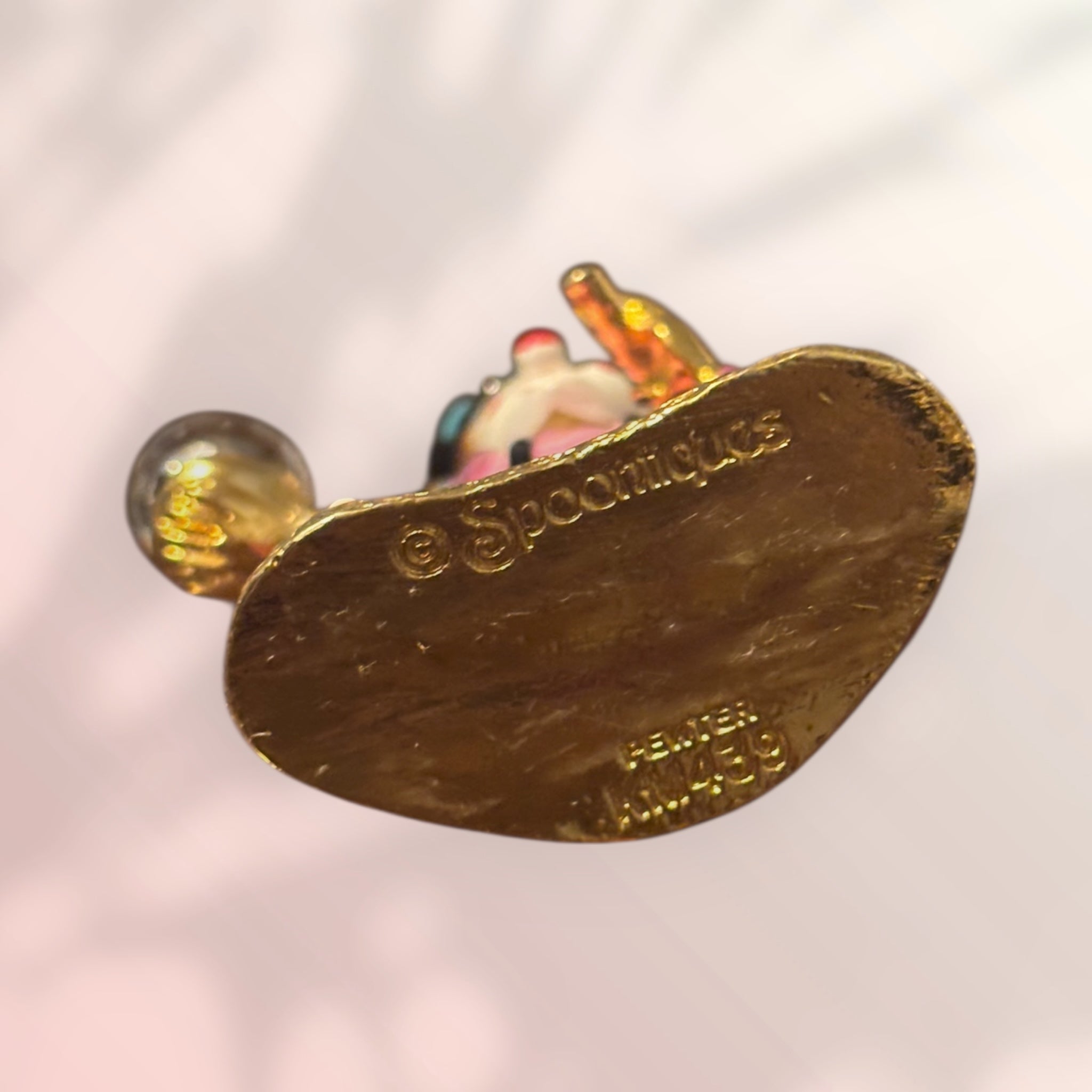Spoontiques Pewter Clown Hobo Figurine Swarovski Crystal Gold Plated