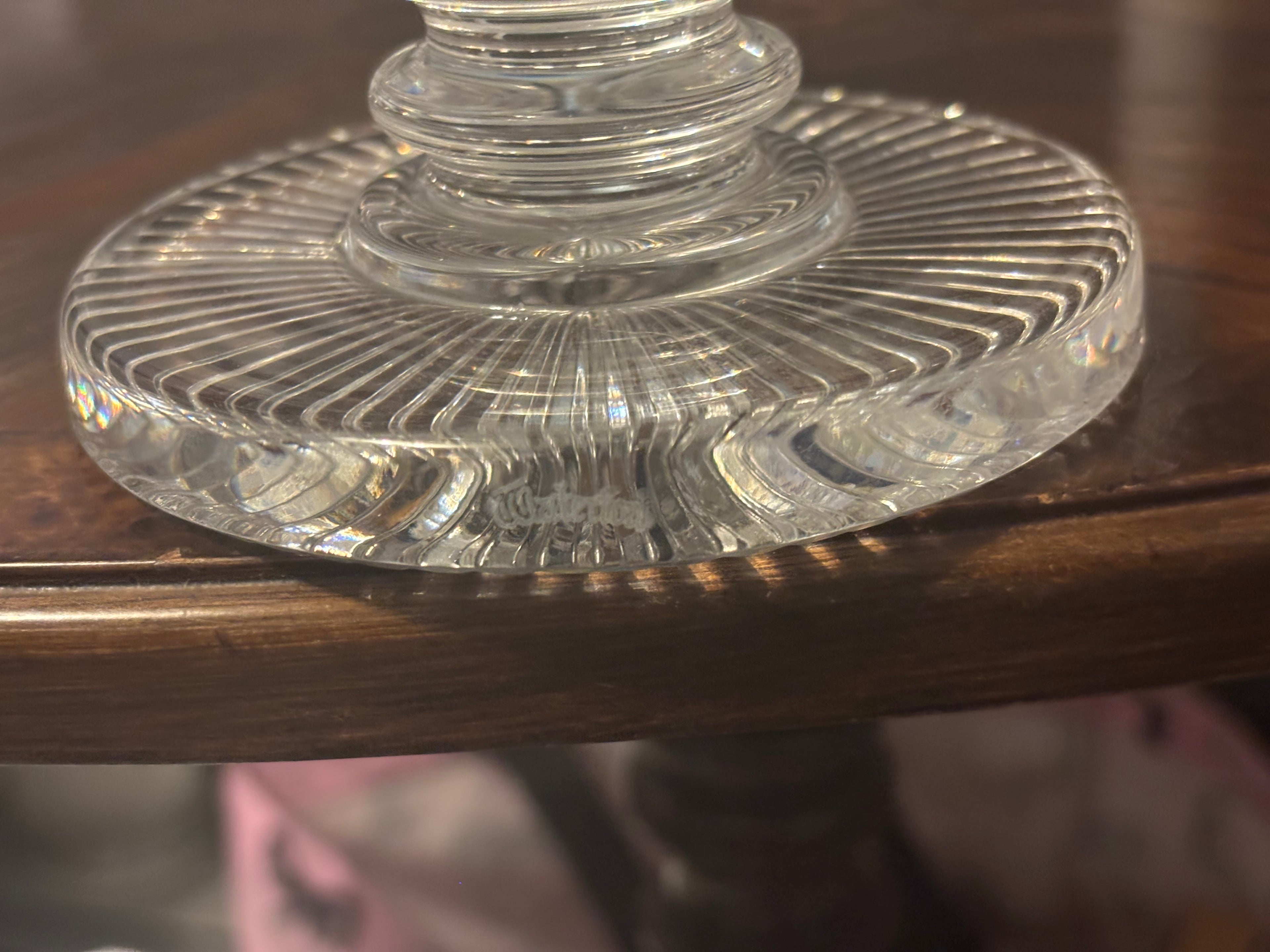 Brilliant Waterford Crystal Prestige Collection footed Fruit Bowl. Waterford cataloged as #2971751 scalloped rim with a crisscross pattern